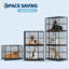 Cage pour chien 36/42/48 po en acier inoxydable robuste, chenil à l'épreuve des fuites avec roues pour chiens de taille moyenne-1271211849