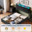 King Bed Frame with Lift Up Storage, Upholstered Velvet Bed with LED Lights & Power Outlets-117328036-117328039