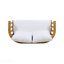 Causeuse d'extérieur en bois avec coussins - blanc / teck - l 55,50 po x P 27,00 po x H 25,50 po