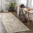 Abstract Handmade Tufted Area Rug in Beige-70927095