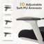 Chaise de bureau ergonomique à dossier haut en maille avec accoudoirs 3D Nouhaus Apertura - Chaise de bureau moderne grise avec support lombaire réglable-1372598494