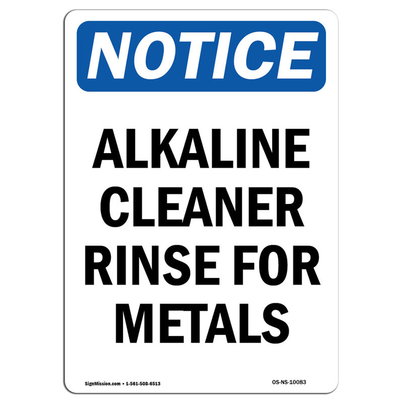 Panneau de rinçage pour métaux alcalins Osha Avis, H 24 po x l 18 po x P 0,1 po
