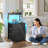 Tall Nightstand With Charging Station And Led Lights Nightstand With 3 Drawers And Shelves Bedside Table With Usb Ports And Outlets（set of 2）-530123774