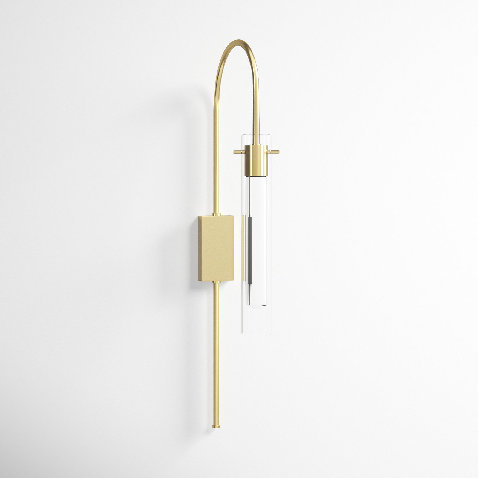 Valerie Single Light Glass Dimmable Plug-in Wallchiere, Aged Brass
