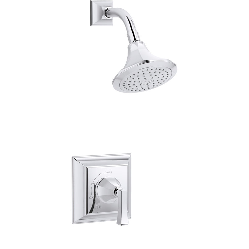 Memoirs® Stately Rite-Temp Shower Valve Trim with Deco Lever Handle and 2.5 Gpm Showerhead, Polished Chrome