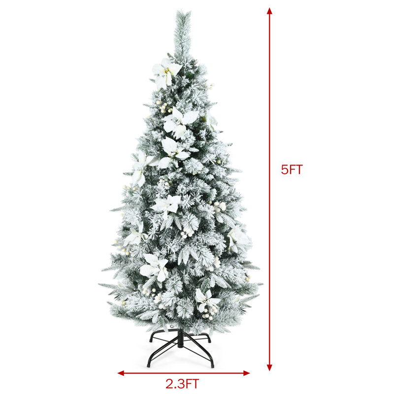 Arbre de Noël blanc effilé, H 5 pi