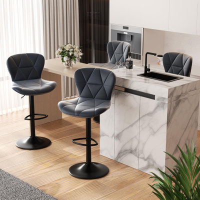 Modern Diamond - Pattern Adjustable Bar Stools
