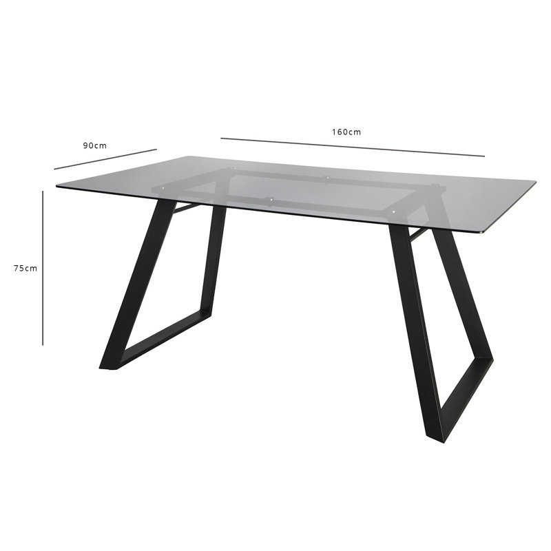 Kymisha Rectangular 160Cm L x 90Cm D Dining Table, Clear
