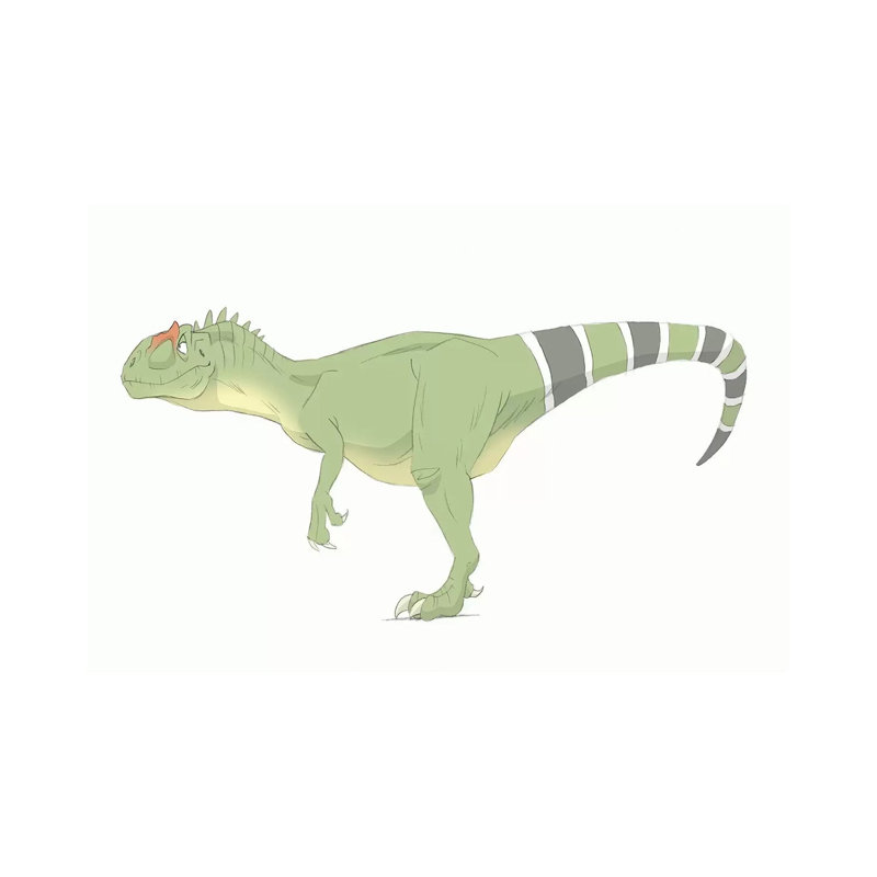 Allosaurus Pencil Drawing With Digital Colour by Alice Turner - Wrapped Canvas Print, 20.32 cm H x 30.48 cm W