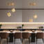 2 luminaires suspendus modernes en cristal pour restaurant, DEL, à intensité variable, îlot de cuisine de chevet, foyer, couloir, escalier, couleur dorée