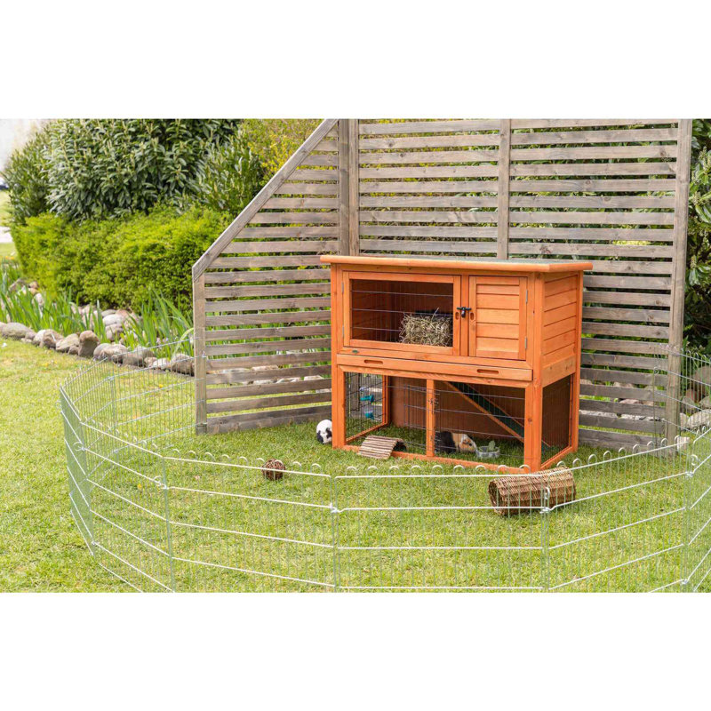 Two-Story Pine Wood Guinea Pig Hutch with Ramp
