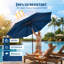 Parasol de table solaire 10 pi avec lumières, parasol de table d'extérieur | 32 DEL, 8 nervures en fer robustes, manivelle et inclinaison à bouton-poussoir, sans base, pour piscine de jardin
"-133292901