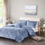Édredon en velours bleu / très grand pervenche - bourre de diamant 2 taies décoratives et 1 oreiller-120469656-120469664