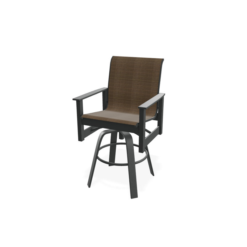 Fauteuil pivotant à hauteur de barre Leeward MGP, Performance de l'écorce, Graphite texturé