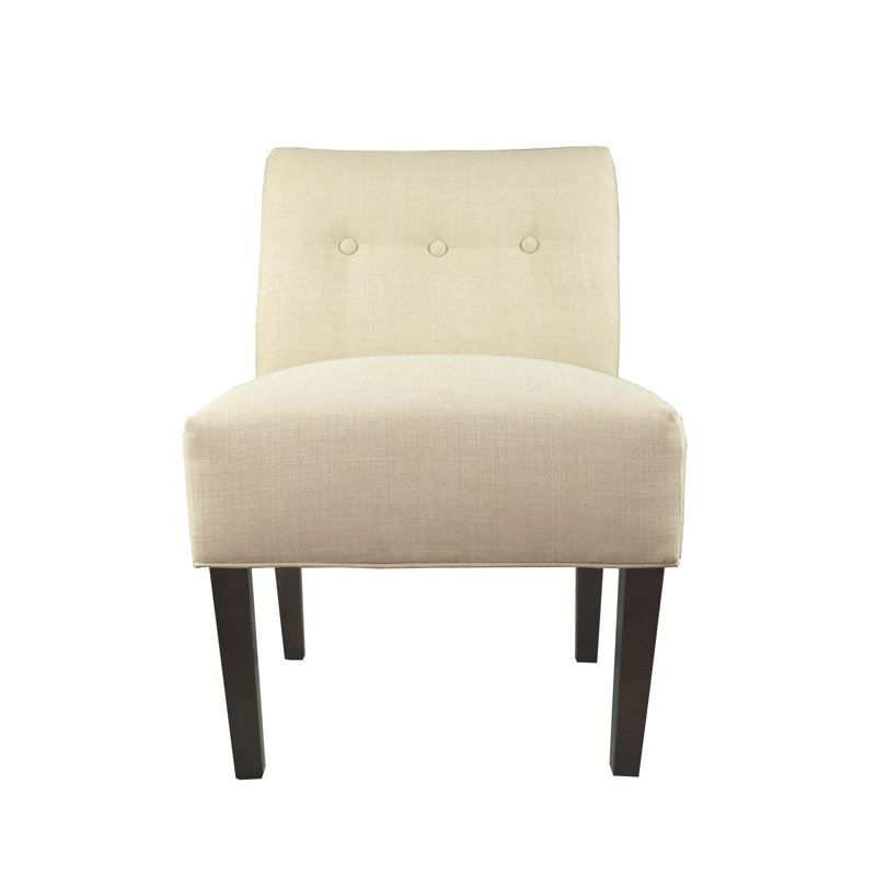 Brannan Upholstered Slipper Chair, Ecru