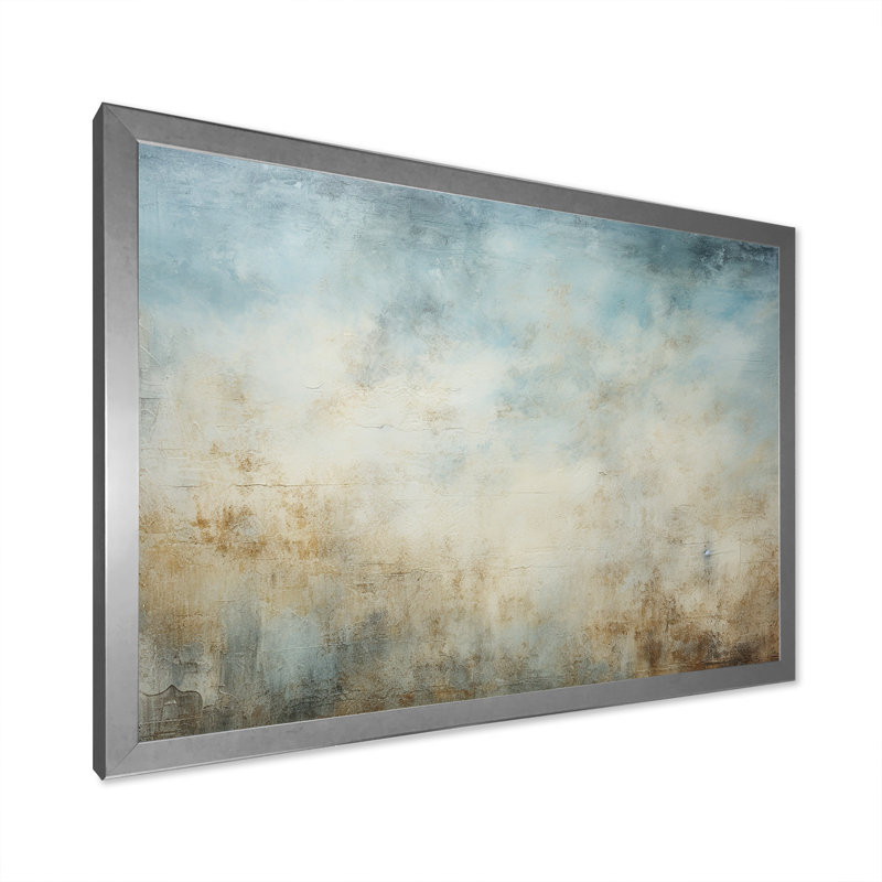 «Elegant Sky Whispers VII», reproduction sur toile, H 12 po x l 20 po x P 1 po, Cadre simple argenté