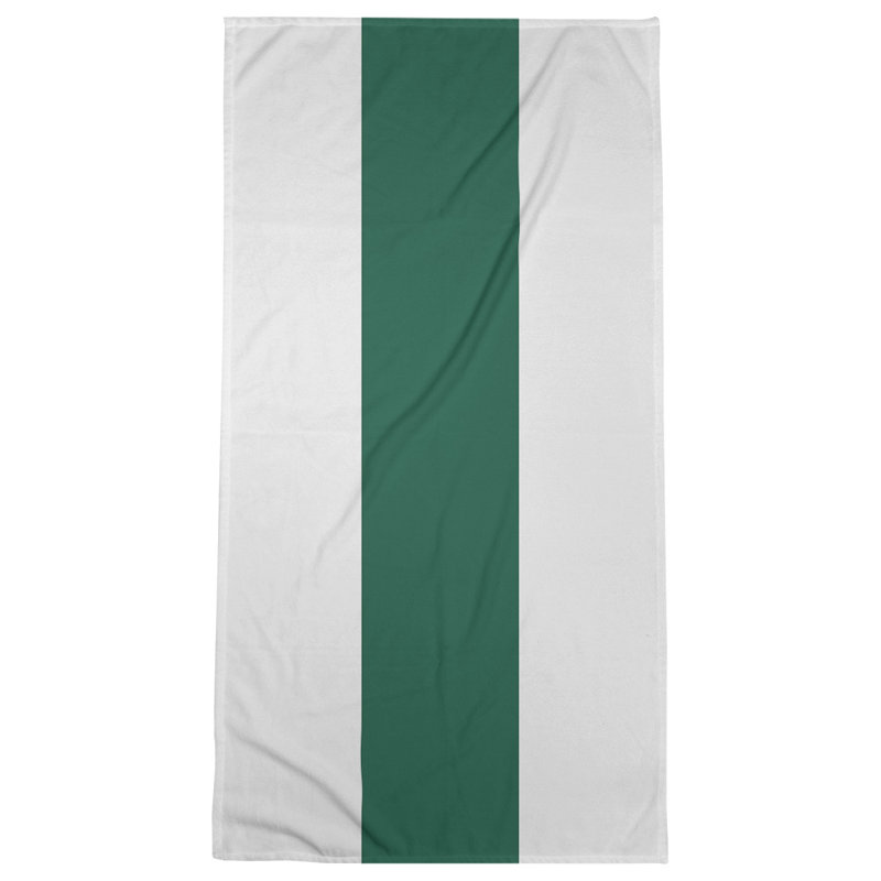 Beach Towel, White/Green