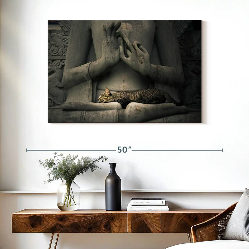Adella Buddha Cat, 26" H x 39" W