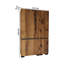 Armoire moderne avec nombreuses tablettes, noyer et anthracite, 53,1 po x 82,7 po x 20,5 po | Panneau de particules 100% enduit de mélamine, fixation murale, pieds en plastique robuste | Solution de rangement élégante pour toute chambre à coucher-952524050