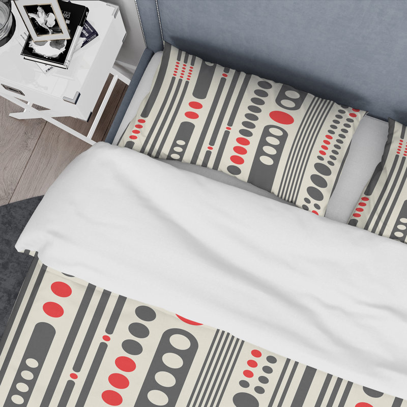 Ensemble de housse de couette rétro Minimal II Mid-Century, Housse de couette très grand et 2 taies