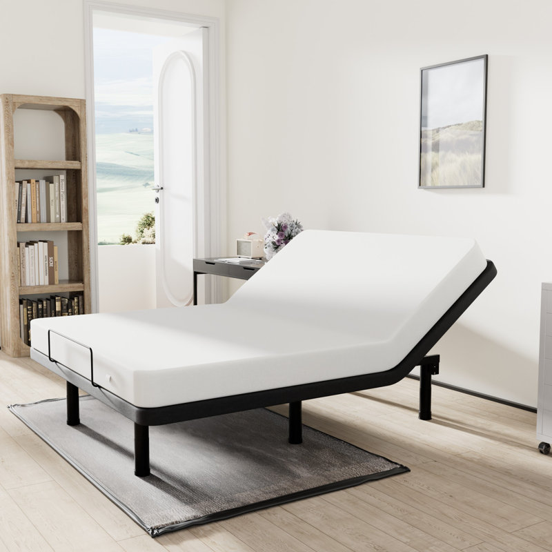 Geloff Adjustable Bed Base with Wireless Remote - Zero Gravity, Anti-Snore & Memory Presets - Electric Head/Foot Incline, Height Adjustable