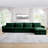 Large L Shape Sectional Corduroy Sofa,deep Seat Couch With Storage Footstool And 4 Waist Pillows-1152710564