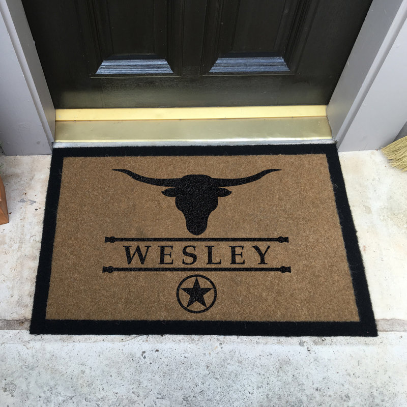 Samantha Non-Slip Outdoor Doormat, Tan, Yes