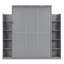 Lit escamotable double pleine grandeur avec tablettes et lumières DEL, gris-2053538553