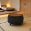 Repose-pieds rond 25 po, table basse moderne en tissu capitonné avec plateau amovible pour le salon et la chambre à coucher-406721825