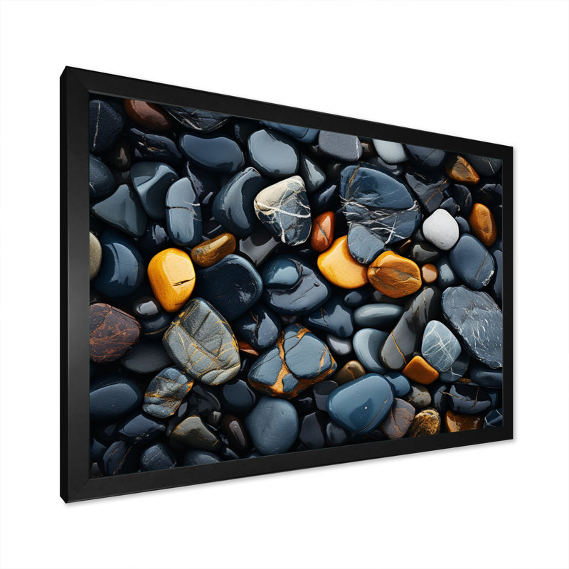 «Rocky Beach», impression sur toile, H 16 po x l 32 po x P 1 po, Cadre simple noir