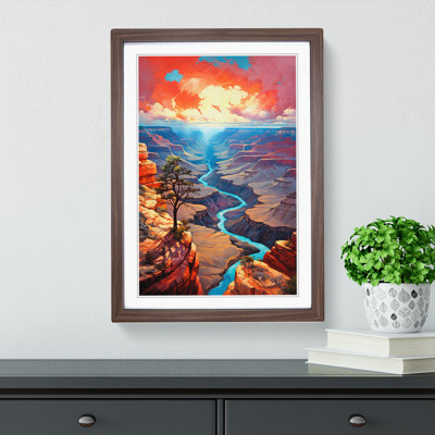 Grand Canyon Tachisme Art - Framed Print