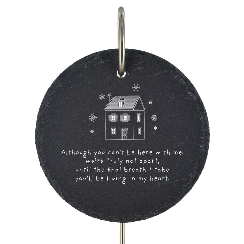 Braniyah Slate Circle Christmas Grave Marker Memorial Plaque
