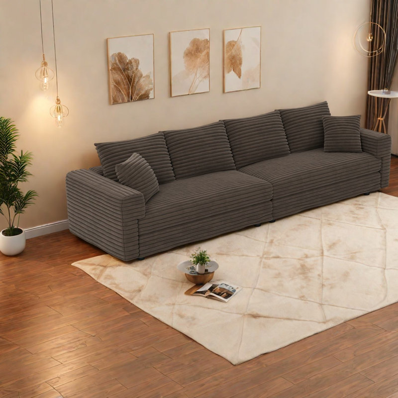 Compression Sofas, 102.4 Inch Corduroy Modern Cloud Couch for Home