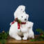 Figurines de Noël Maman ours polaire et oursons - 13,5 po - blanc