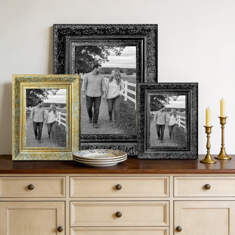 Cadre 3 pièces noir chaleureux pour photos et décor de bureau 11 po x 14 po, Noir, 3, 11" W x 14" H