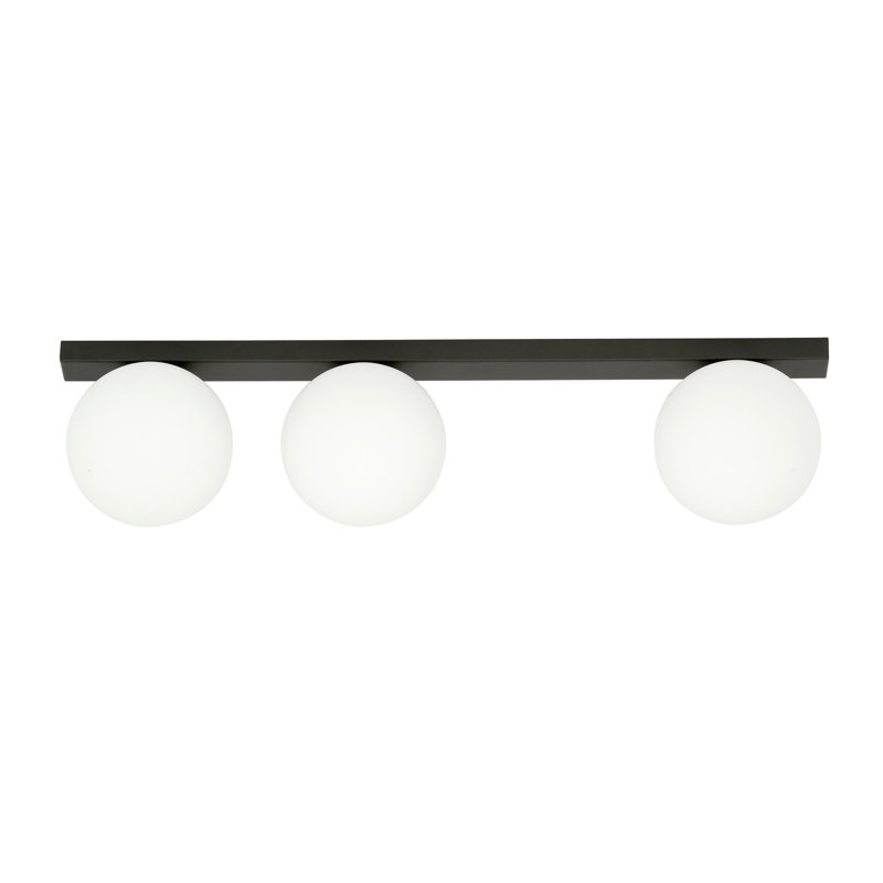 Sandersville Glass Flush Mount, White, 12cm H x 96cm W x 8.5cm D