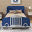 Lit plateforme en forme de voiture avec accents de roue-43378220-43378193