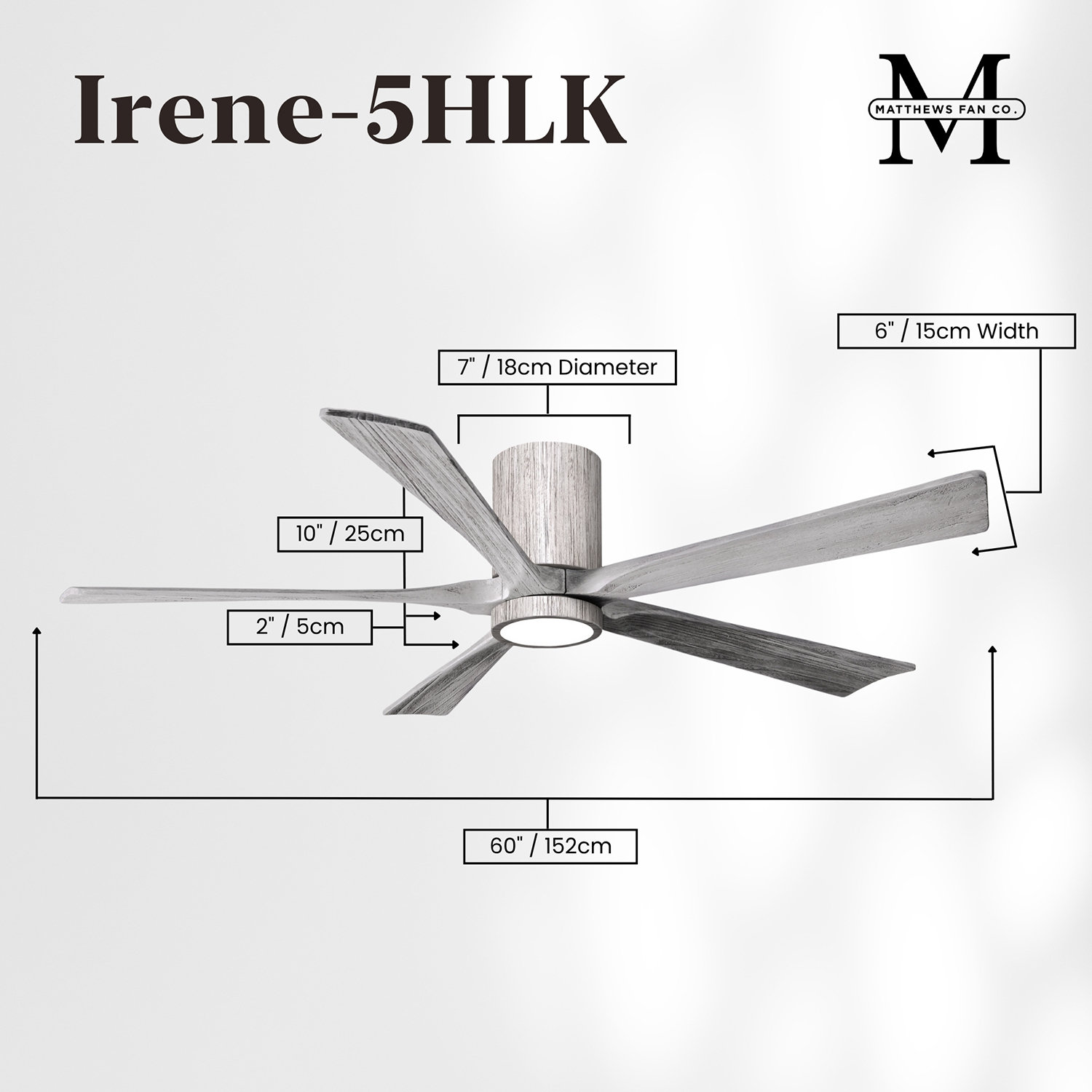 Irene Ceiling Fan with LED Light Kit, Barn Wood Tone, 60", Barn Wood Tone