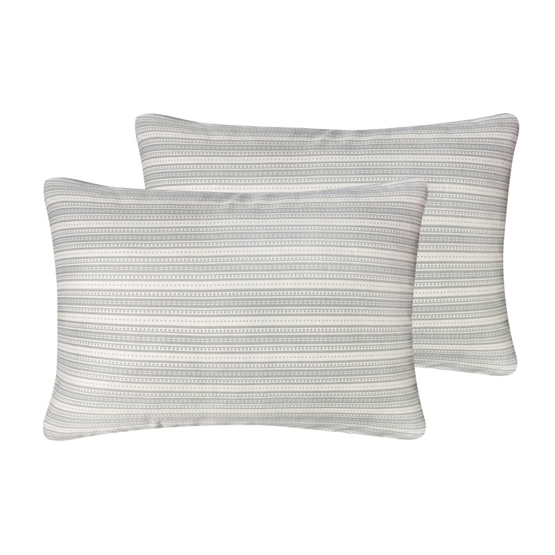 Taie d'oreiller en microfibre Indie-Rose, Gris, Rayé