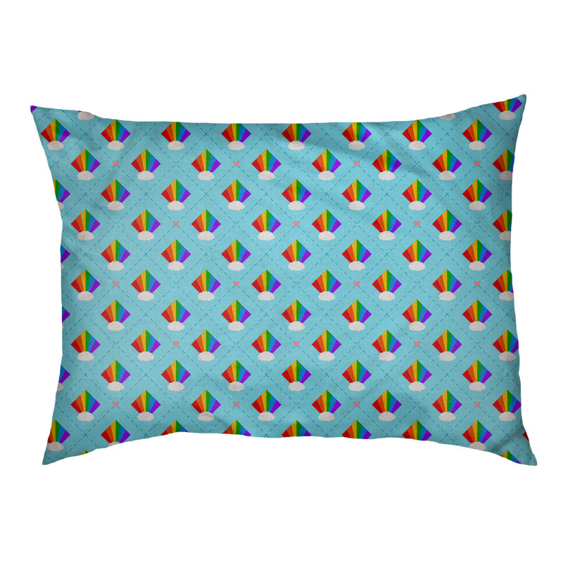 Coussin pour chien d’extérieur argyle Campion, Grand (l 42,5 po x P 32,5 po x H 14 po), Bleu / jaune / violet