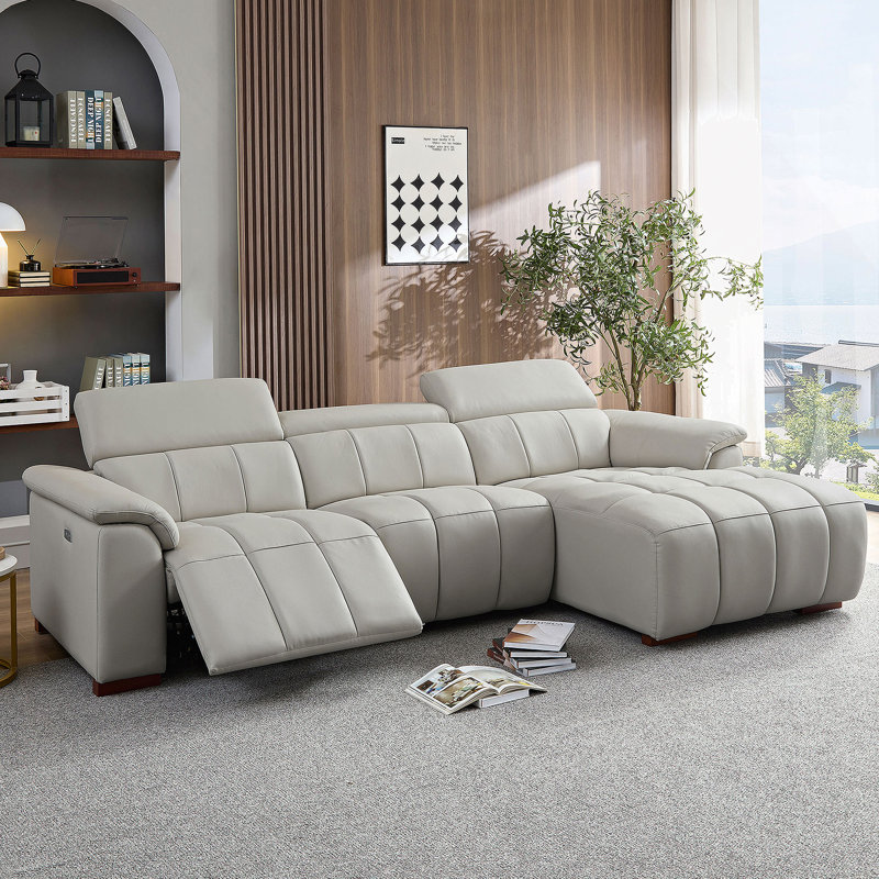 Canapé confortable, Orienté à droite, Gris clair