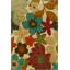 Tapis crème lavable à la machine à motif floral crème-951469669
