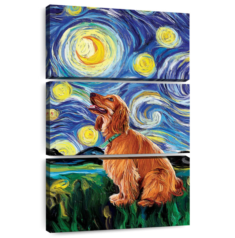 Brampt Cocker Spaniel Starry Night, 57" H x 36" W