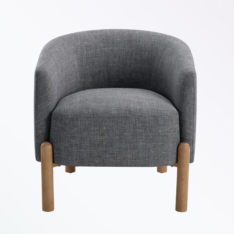 Upholstery Accent Chair with wooden legs, Beige