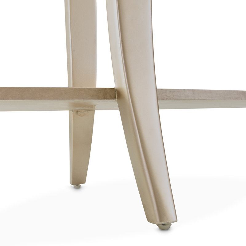 Chardonnay Maple Veneer Glass Top Console Table with Storage