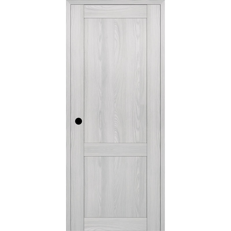 Porte pré-suspendue simple en bois manufacturé 2 panneaux à 2 panneaux, Frêne de la loire, 17,75 po x 83,23 po, Oui