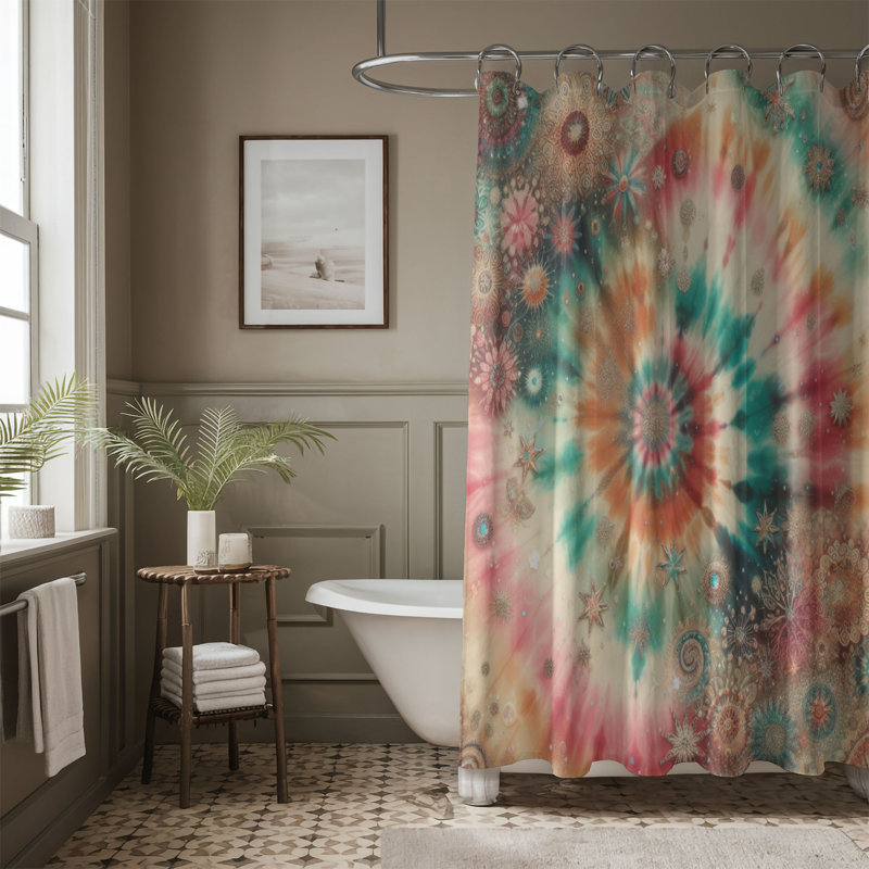 Rideau de douche standard 1 pièce Shirl Color Twirls, H 74 po x l 71 po