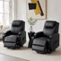 Ensemble de 2 fauteuils inclinables à massage électrique en polyester et métal