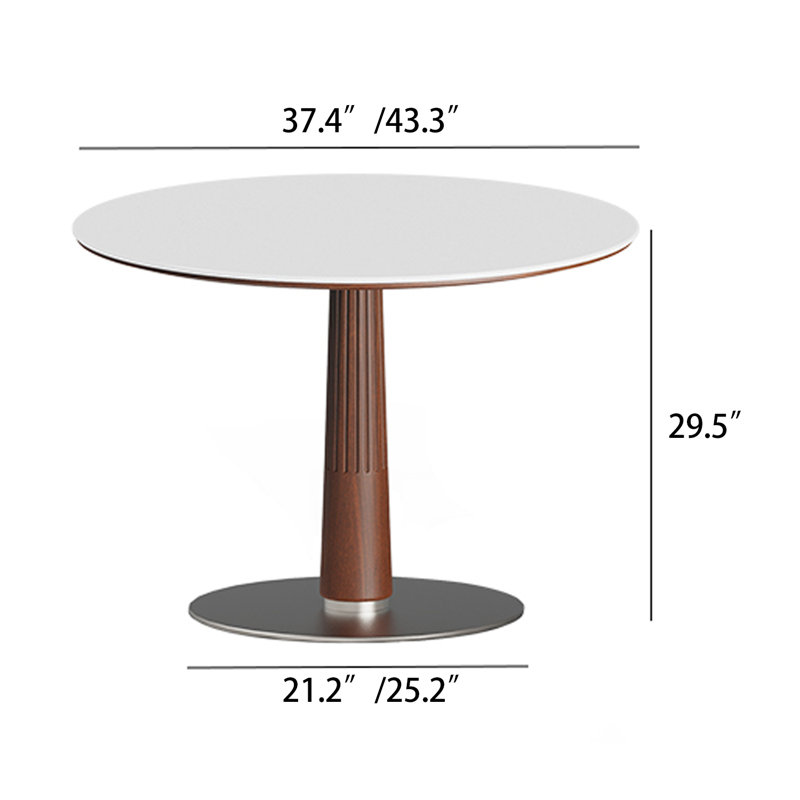 Table de salle à manger Scandinavian Boxwood, H 29,5 po x L 37,4 po x l 37,4 po