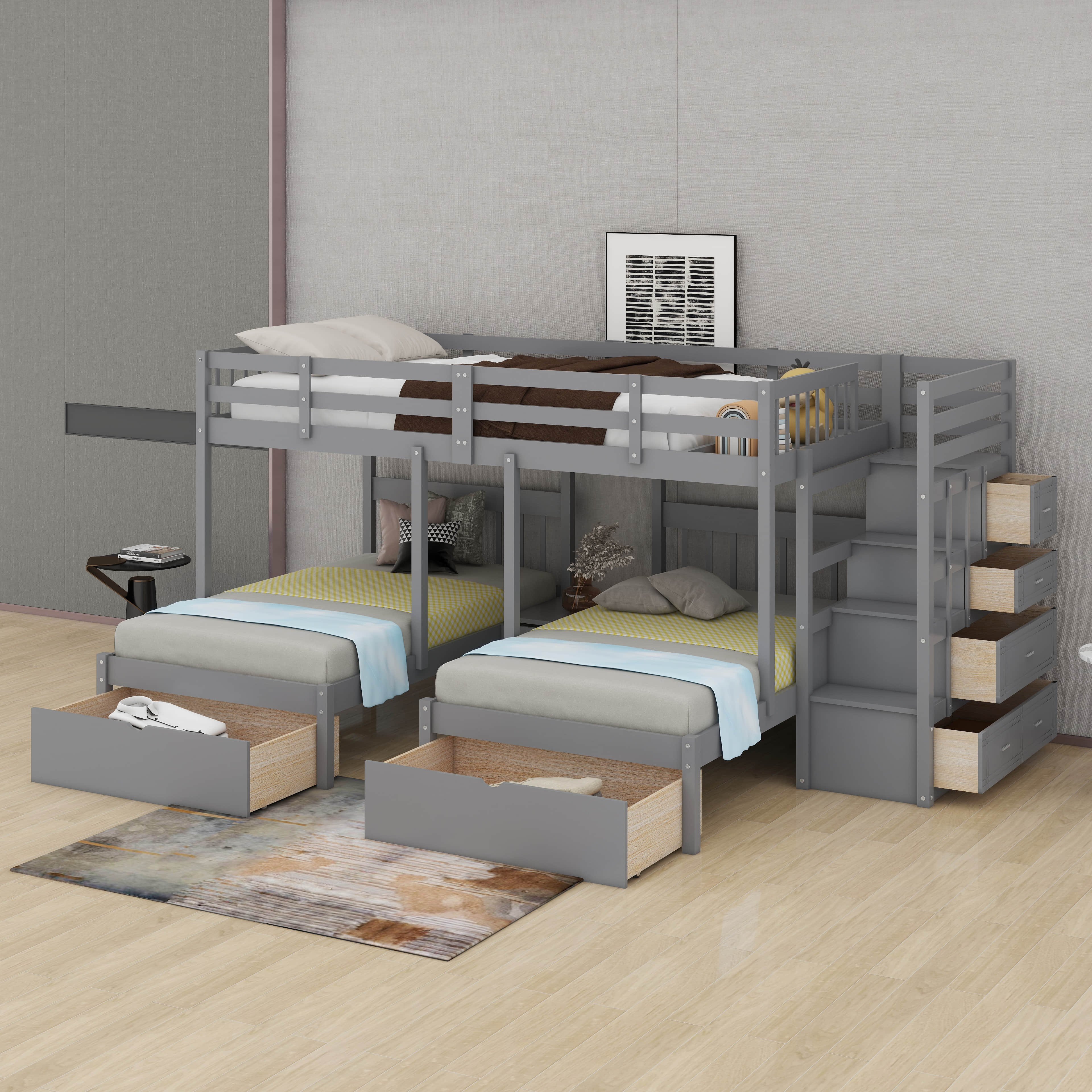 Latitude Run® Full Over Twin & Twin Bunk Bed With Drawers | Wayfair